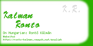 kalman ronto business card
